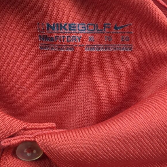 Nike Polo Shirt Adult Mens X-Large Red Dri-Fit Golf Outdoors Casual Ford Direct - Picture 9 of 10